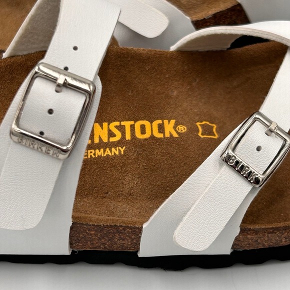 Birkenstock Mayari White Birko-Flor Toe Loop Sandals Womens 6.5 EU 37